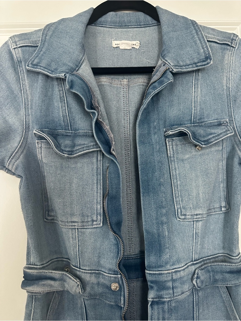 Good American Fit For Success Palazzo Jumpsuit Size M Light Wash Denim - Picture 5 of 5